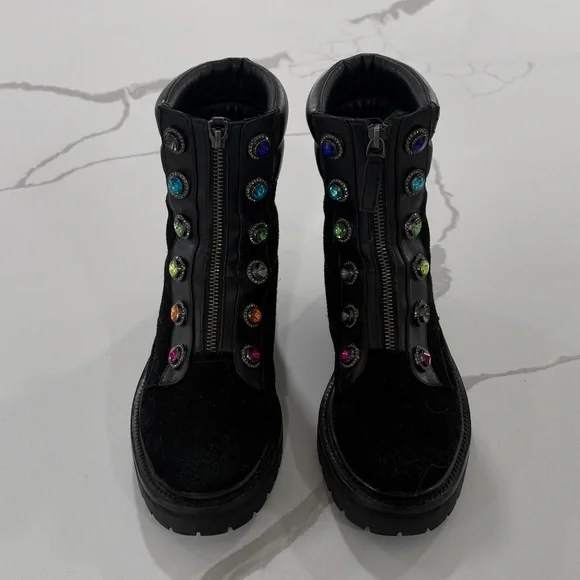 Kurt Geiger colored jewel Bobby suede boots - Picture 2 of 9